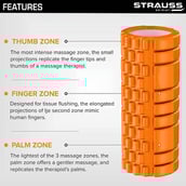 4 - Strauss Deep Tissue Yoga Massage Foam Roller,  Orange  45cm 
