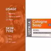 6 - Ustraa Cologne Soap Rebel (Pack of 3),  125 g  for Men 