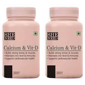 1 - SheNeed Calcium and Vit-D Supplement for Women-Monitors Iron Level & Strong Bone Health,  Unflavoured Pack of 2  60 tablet(s) 