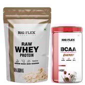 Big Flex Essential Raw Whey Protein, 2.2 lb Unflavoured With Bigflex Essential Bcaa Energy Lychee 500g
