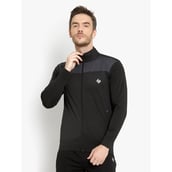 6 - John Ally Color block Jacket with Two Side Zipper Pocket,  Black  XL 