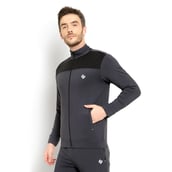 1 - John Ally Color block Jacket with Two Side Zipper Pocket, Grey 2XL