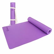 1 - Strauss Anti Skid TPE Yoga Mat with Carry Strap, Purple 8mm