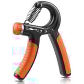 1 - Strauss Adjustable Hand Grip Strengthener,  Black and Orange 