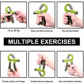 6 - Strauss Adjustable Hand Grip Strengthener,  Black and Green 