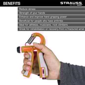 3 - Strauss Adjustable Hand Grip with Counter,  Orange 