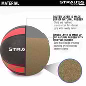 2 - Strauss Medicine Weight Training Ball,  Red  1 Kg 