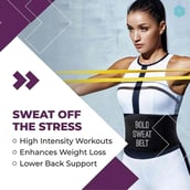 4 - Boldfit Sweat Belt, Black Medium (fits Up To 43 Inch)