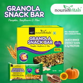 2 - NourishVitals Granola Snack Bar,  5 Piece(s)/Pack  Pumpkin, Sunflower & Flax Mix 