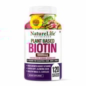 1 - NatureLife Nutrition Plant Based Biotin 10000mcg,  120 capsules  Unflavoured 
