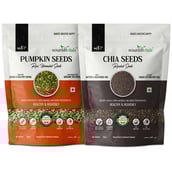 1 - NourishVitals Healthy Munching Combo,  Pumpkin Raw Unroasted + Chia Roasted Seeds  2 Piece(s)/Pack 