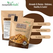 4 - NourishVitals Healthy Munching Combo,  Almonds & Raisins Mix + Barbeque Roasted Almonds  2 Piece(s)/Pack 