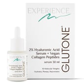 2 - Glutone 2% Hyaluronic Acid Serum + Vegan Collagen Peptides,  30 ml  Hydrates, Plumps, Rejuvenates 