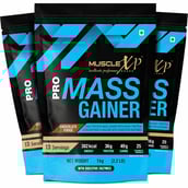 1 - MuscleXP Pro Mass Gainer with Whey Protein,  2.2 lb  Chocolate Fudge (Pack of 3) 