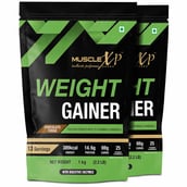 1 - MuscleXP Weight Gainer with Digestive Enzymes,  2.2 lb  Chocolate Fudge (Pack of 2) 