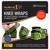 2 - MuscleXP Knee Wraps,  Black & Green  Free Size 