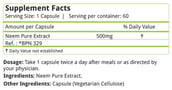 Natures Velvet Neem Pure Extract (500 mg),  60 veggie capsule(s) 