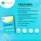 5 - Velbiom Lactogut,  30 capsules  Unflavoured 