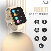 4 - AQFiT W9 Quad Bluetooth Calling Smartwatch, Gold Free Size