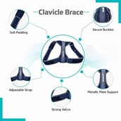 3 - beatXP Clavicle Brace Posture Corrector, Small Blue
