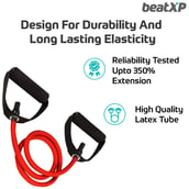 2 - beatXP Single Toning Tube with Adjustable Comfort Handles, Red 54inch - 35 Lbs