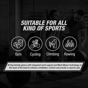 7 - MuscleXP Gear-Up Fitness Gym Gloves,  Black  Free Size 