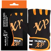 3 - MuscleXP Coral-Fit Sports Gym Gloves, Black & Orange Free Size