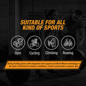 8 - MuscleXP Coral-Fit Sports Gym Gloves, Black & Orange Free Size