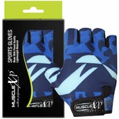 2 - MuscleXP Stout Fitness Sports Gym Gloves,  Blue & Black  Free Size 