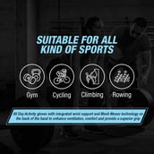 7 - MuscleXP Stout Fitness Sports Gym Gloves,  Blue & Black  Free Size 