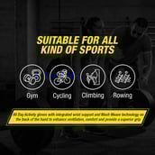 8 - MuscleXP Bold Fit-Pro Fitness Workout Gym Gloves, Black & White Free Size