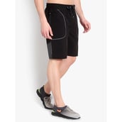 2 - John Ally Dry-Fit Gym Workout Shorts with Zipper Pockets & Color Block Detailing,  Small  Jet Black 