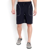 3 - John Ally Dry-Fit Gym Workout Shorts with Zipper Pockets & Color Block Detailing,  Small  Midnight Blue 