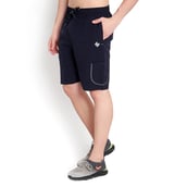 1 - John Ally Dry-Fit Gym Workout Shorts with Zipper Pockets & Flap Pockets, Small Midnight Blue