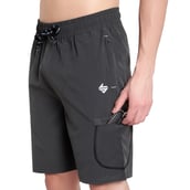 4 - John Ally Dry-Fit Gym Workout Shorts with Zipper Pockets & Flap Pockets,  2XL  Gunmetal Grey 