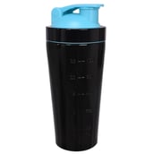 2 - GHC Brisqore Stainless Steel Protein Shaker Bottle,  Black with Blue Cap  750 ml 