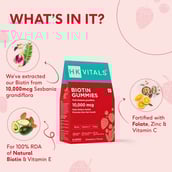 3 - HealthKart HK Vitals Biotin (10000 mcg), 30 gummies Strawberry