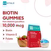 HealthKart HK Vitals Biotin (10000 mcg), 60 gummies Strawberry