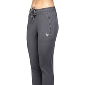 5 - John Ally Women's Gym Track Pant Zipper Pocket with Anti-Microbial Technology,  Gunmetal Grey  Small 