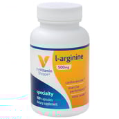 The Vitamin Shoppe L-Arginine 500 mg,  100 capsules 