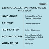 4 - Rejusure Mandelic Acid & Hyaluronic Acid Face Serum,  10 ml  Oily & Normal Skin 