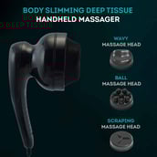 3 - beatXP Blaze Elite Deep Tissue Handheld Body Massager 3 Massage Heads,  Black 