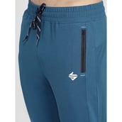 6 - John Ally Gymwear Trackpant for Men with Zipper Pockets & Dryfit Fabric,  Berlin Blue  Medium 