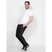 7 - John Ally Men's Gym & Sports Trackpant with Two Zipper Pockets,  Jet Black  Large 