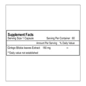 Healthvit Ginkgo Biloba (180 mg),  60 capsules 