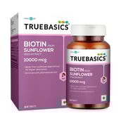 1 - TrueBasics Biotin from Sunflower Seed Extract 10000 mcg,  60 tablet(s)  Unflavoured 
