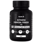 Healthvit Activated Charcoal Powder for Teeth,  200 g  Natural Teeth Whitening 
