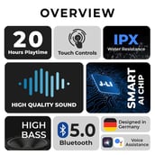 2 - TecSox TecPod Pro Earbuds,  Black 