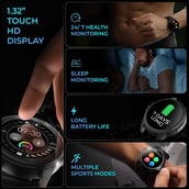 8 - beatXP EXACT Smartwatch with Medical Grade ECG,  Black  Free Size 