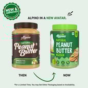 5 - Alpino Natural Peanut Butter (Unsweetened),  0.400 kg  Smooth 